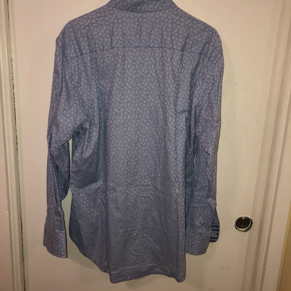 Robert Graham Shirt L Blue Skull Print Button down - Picture 2 of 8